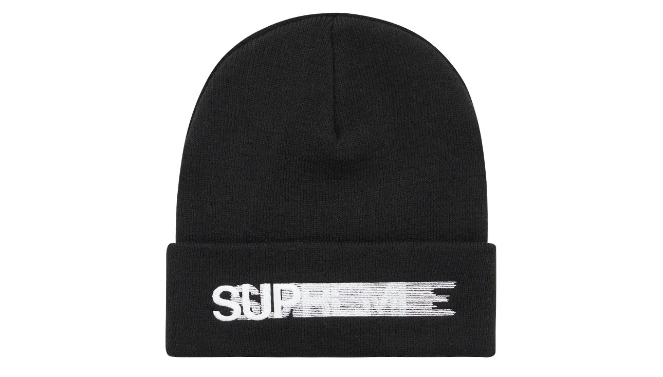 LOGO SUPREME MOTION BEANIE NOIR SS23