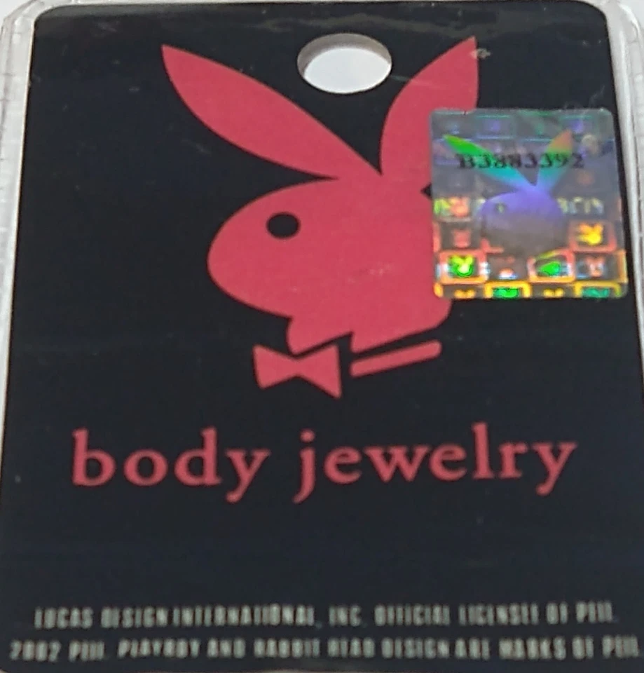 Licensed Black Playboy 0g Screw Fit Ear Tunnels Set Look Sexy Unisex Sexy Gift - Image 2 of 2