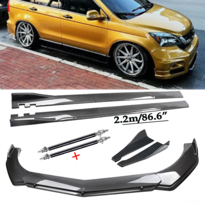Carbon Fiber Front Bumper Rear Lip Chin Spoiler For Honda Pilot 03-23 Side Skirt