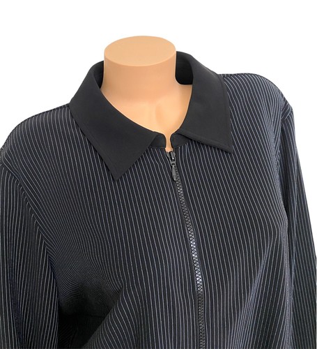 Lane Bryant Women’s Size 18/20 Plus Zip-Up Collared Jacket Striped Coat NEW - Picture 6 of 7