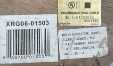 Vericom E346149-T  RG6/U 60% dual shielded CATV Cable 1 x 1000’ spool