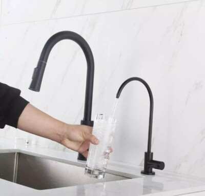 Apaix Drinking Water Faucet Copper Matte Black, Kitchen Water Purifier Faucet 