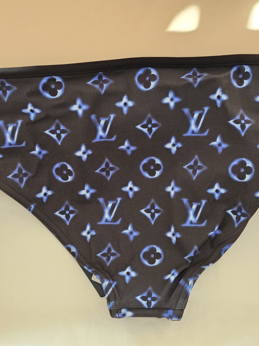 LOUIS VUITTON SWIM BOTTOMS BLACK BLUE BOTTOM BIKINI SIZE 42=10US