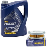 MotoröL Set 15W50 5 Liter + ÖLfilter SH 4765 FüR Mercedes 190 CLK C-Klasse Puch