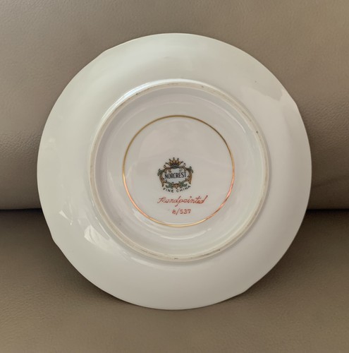 Vtg NORCREST Footed Tea Cup & Saucer RAINBOW TROUT FISH Fathers Day GOLD 8/537 - Picture 5 of 11