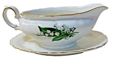 Winterling Bavaria Germany Bone China Lily Of The Valley Gravy Boat Vtg Mint