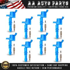 8 Ignition Coil Blue & 8 Platinum Spark Plug for Ford F-150 2004-2008 5.4L FD508