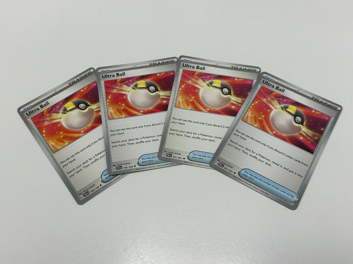Pokemon TCG - 4x Ultra Ball Trainer Cards (Scarlet & Violet Set, NM Condition) 7 thumbnail image