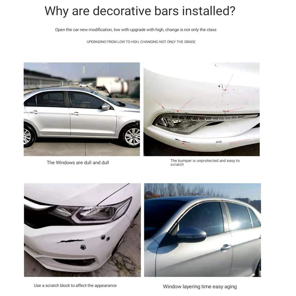 ALL Black Body Side Molding Trim Strip Car Doors Cabin Roof Trunk Decoration Lot Foto 3 de 4