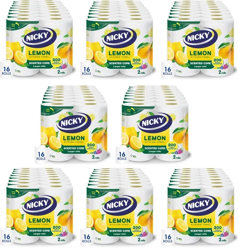 16 X Nicky Lemons Decorated Kitchen Towel Absorbent Paper Multi use Rolls 2Ply
