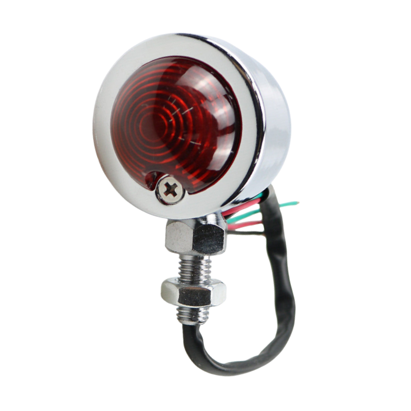 Chrome Rear Tail Light For Honda CG125, CB, Chopper, Cruiser & Cafe Racer Motorcycles