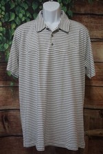 The North Face Mens Size L Short Sleeve Polo Shirt Striped Top Gray White