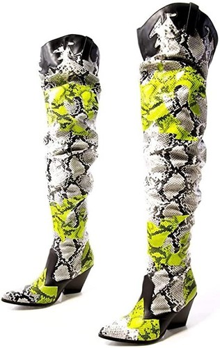 Women's Cowboy OTK Western Boots With Chunky Block Heels Cape Robbin Hilda - 第 1/15 張圖片