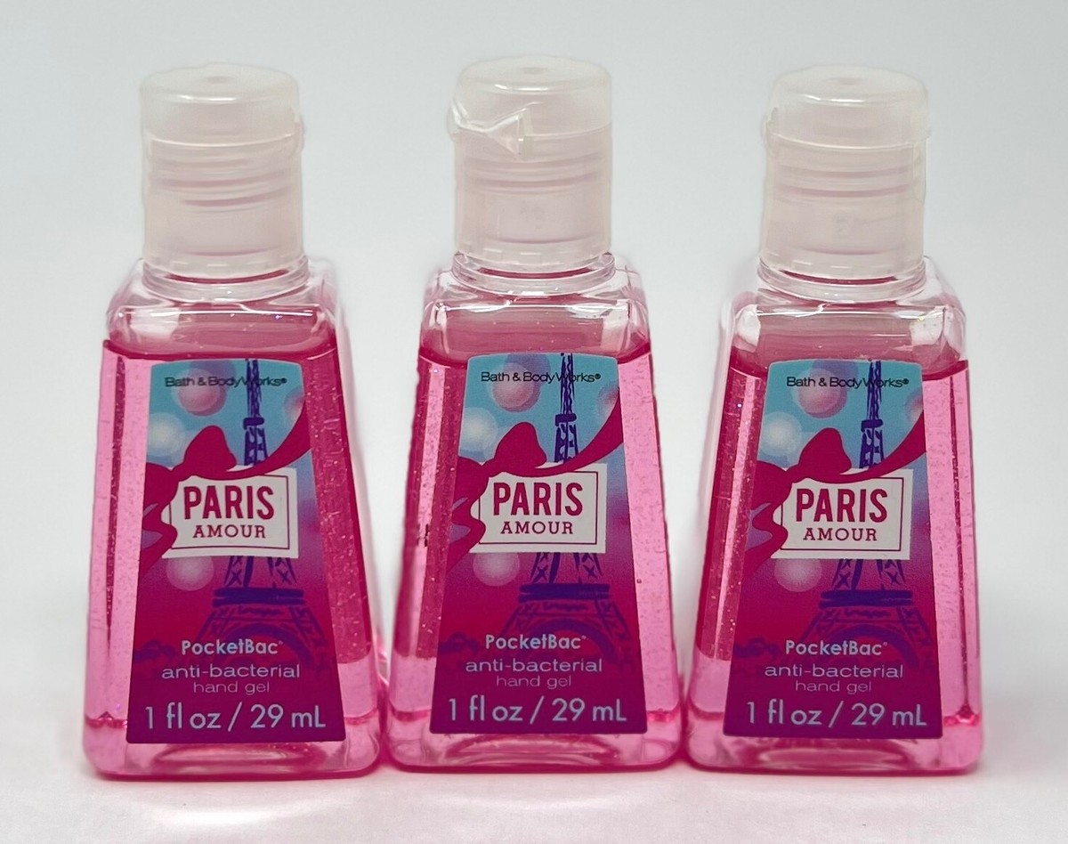 3 RARE BATH & BODY WORKS PARIS AMOUR POCKETBAC ANTI BACTERIAL HAND