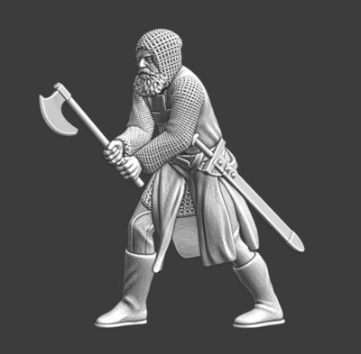 Northern Crusades Miniatures Medieval Templar Knight with axe 28 32 35 40 54mm
