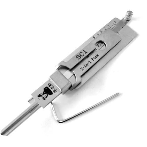 Original 2 in 1 Pick Lishi Tool KW1,KW2,KW5,SC1-R/L,SC4-R/L,LW5,AM5,M1,LW5 MS2 - Afbeelding 14 van 20