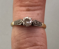 Art Deco Bravingtons 18CT Yellow Gold & Diamond Ring 0.46ct UK K AIEZX