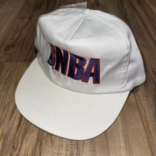 Vintage NBA Logo 7 Snapback Hat White Red Blue Official Licensed Product NWT