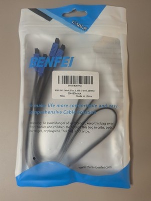 BENFEI SATA III Data Cable 2-Pack High Speed Straight Black Blue