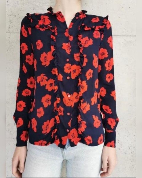Women Baum und Pferdgarten Shirt Navy Viscose S