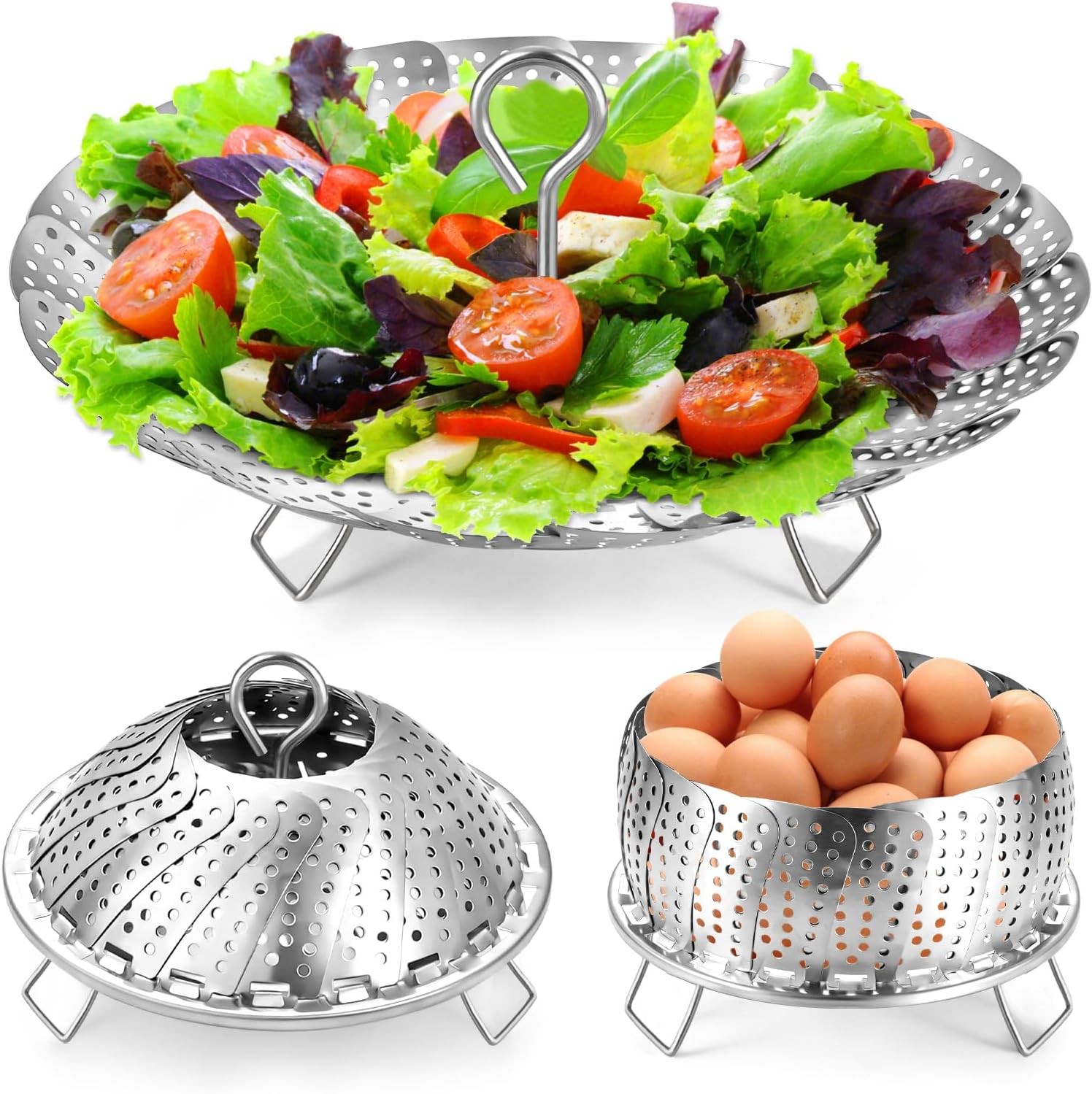 Steer Basket, Premium Stainl Steel Vetable Steer Basket for
