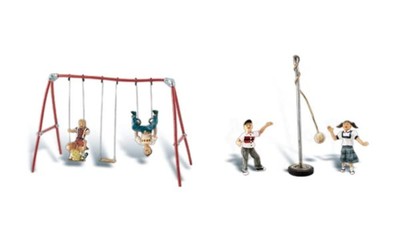Playground Fun (Swing Set, Tetherball & 5 Figures) by Woodland Sceni (US IMPORT)