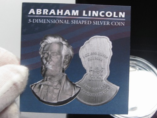 2022 1 oz FIJI ‘3D Abraham LINCOLN’ .999 Silver $2 Ultra High Relief Coin w/ COA - Imagen 9 de 14