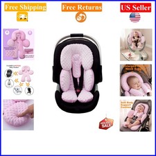 Pink Infant Car Seat Head Support Baby Body Pillow 0-12 Microfiber