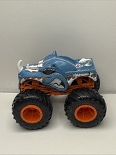 Hot Wheels Monster Trucks Rhinomite Rhino Diecast Blue Orange Rims LOOSE 1:64
