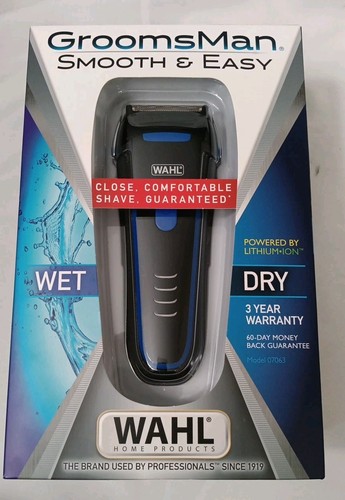 Wahl Groomsman Smooth & Easy Rasierer - Schwarz/Blau (07063)