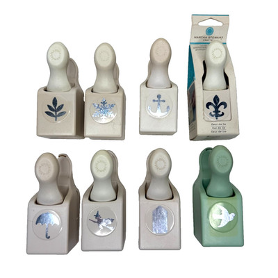 Martha Stewart Paper Punch Lot of 8 Witch Snowflake Umbrella Bird Anchor Plant