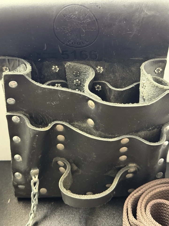 Klein Tools 5166 7-Pocket Tool Pouch &Brown Klein Nylon Tool Belt Fits Up To 48” - Image 3 of 4