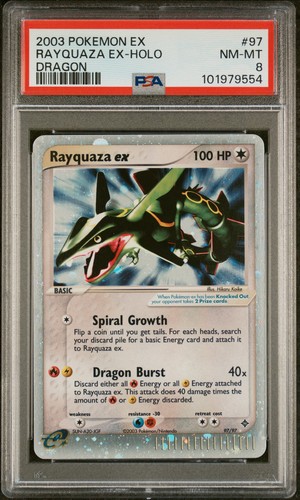 Rayquaza ex graded PSA 8 for sale on eBay