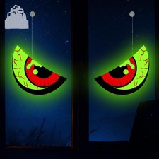 Halloween Window Decorations - Spooky Glowing Eyes, Glow in the Dark Halloween