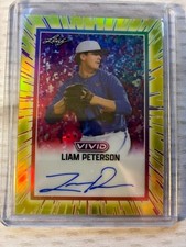 2025 Leaf Vivid Liam Peterson Gold Refractor Autograph 1/1 SSP Card