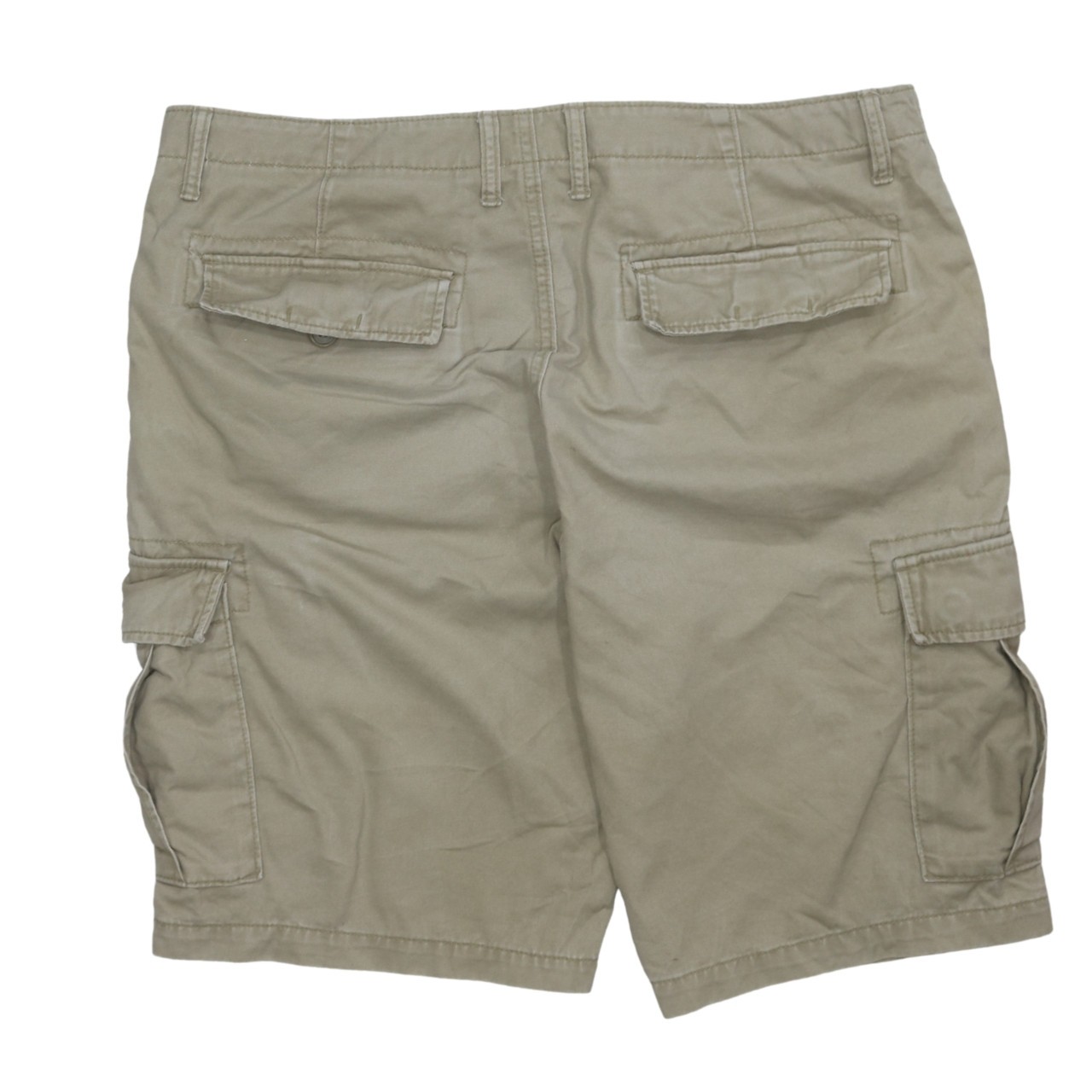 Old Navy Mens Cargo Shorts Beige Cotton Canvas Utility Pockets Belted Look L