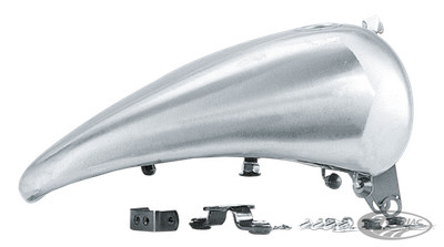Custom Stahl Stretchtank m. Dashhalter 4.2 Gal für Harley Davidson Softail 84-99