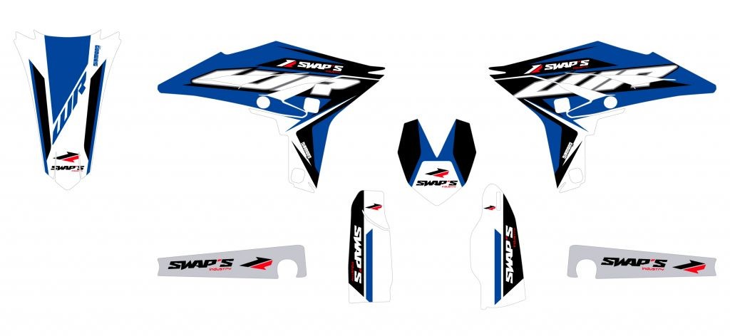 Kit déco Diamond Light pour YAMAHA WR-F 450 en bleu haute résilience