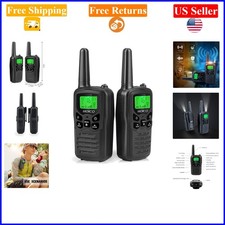 Black Long Range Walkie Talkies for Adults, 22 Channels, 3Km, 2 Pack