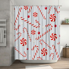 Shower Curtain Set with 12 Hooks, Bath Curtains Waterproof Polyester Fabric, Gre