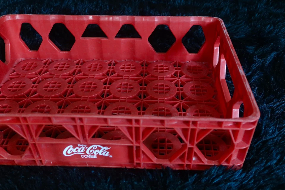 18,5-дюймовая винтажная красная пластиковая бутылка кока-колы ящик для рекламы - Изображение 3 из 4
