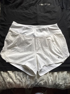 Layer 8 Womens White 2-in-1 Running Shorts Quick Dry Built-in Liner Small