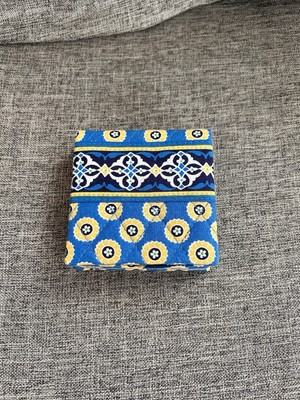 Vera Bradley Small Lidded Post It Note Trinket Box In Riviera Blue