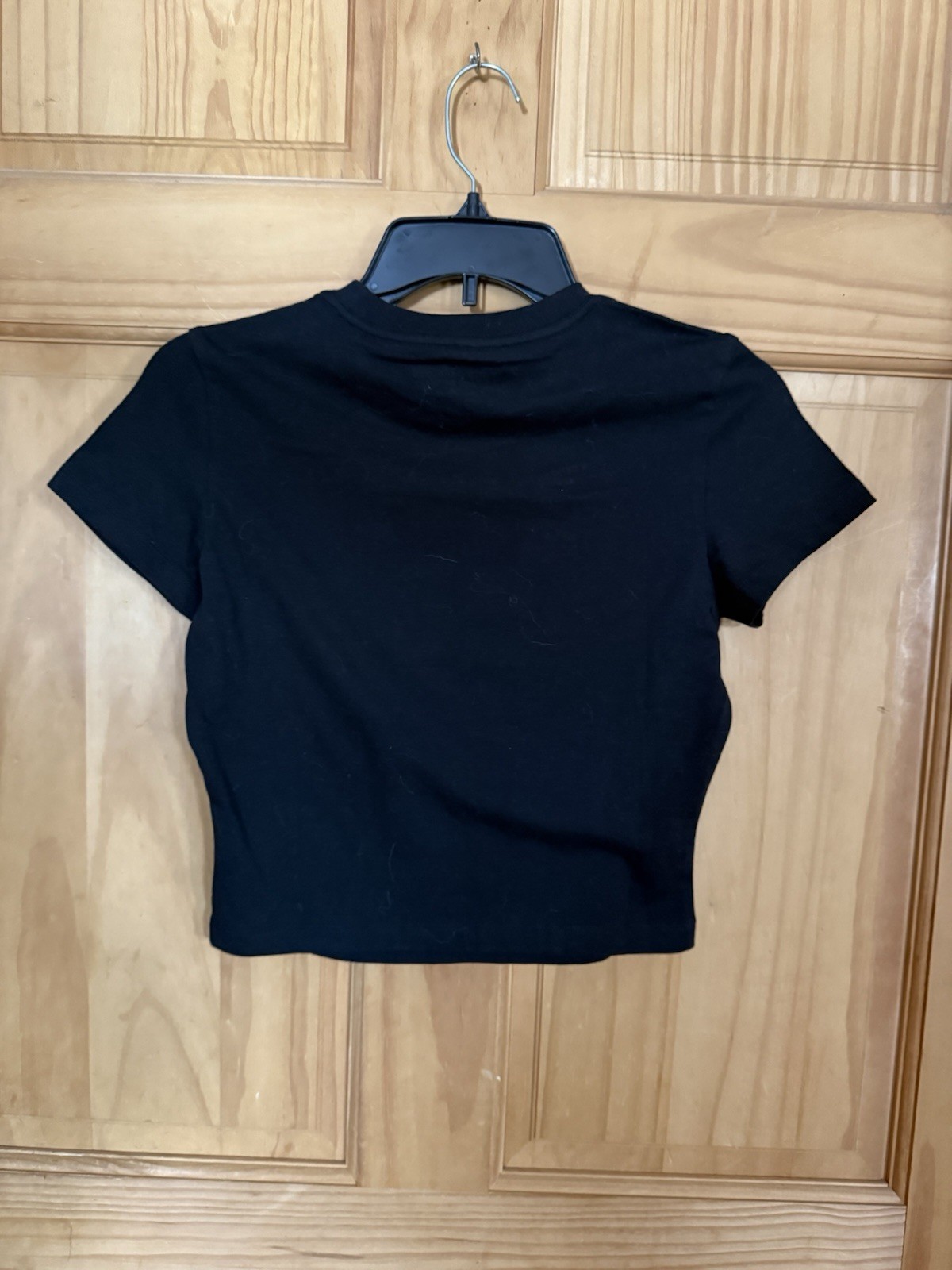 Women's True Religion High Shine Black Cropped Tshirt Size XS thumbnail 4