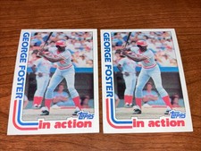 2 Card Lot 1982 Topps George Foster Cincinnati Reds Baseball Cards NM