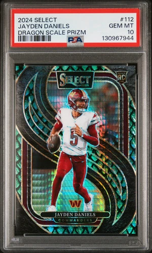 2024 Select - Jayden Daniels - Dragon Scale Prizm /81 #112 - PSA 10 - GEM MINT