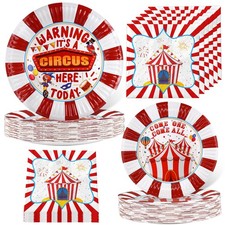 Circus Carnival Birthday Party Tableware Set Plates Napkins Supplies