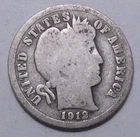 1912 P Barber 90% Silver Dime - Not Stock Photos