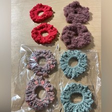 Hand Crafted Crochet Scrunchies 8 Pieces AC1 