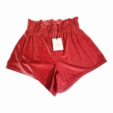 Women Pull On Shorts Velvet Rib Red Rock Size S Onia New